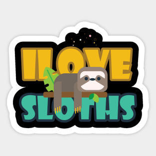 I Love Sloth Sticker